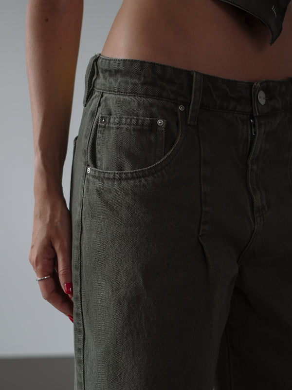 OVERSIZED BAGGY JEAN - OLIVE