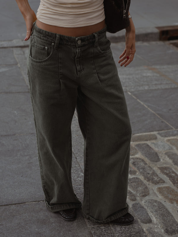 OVERSIZED BAGGY JEAN - OLIVE