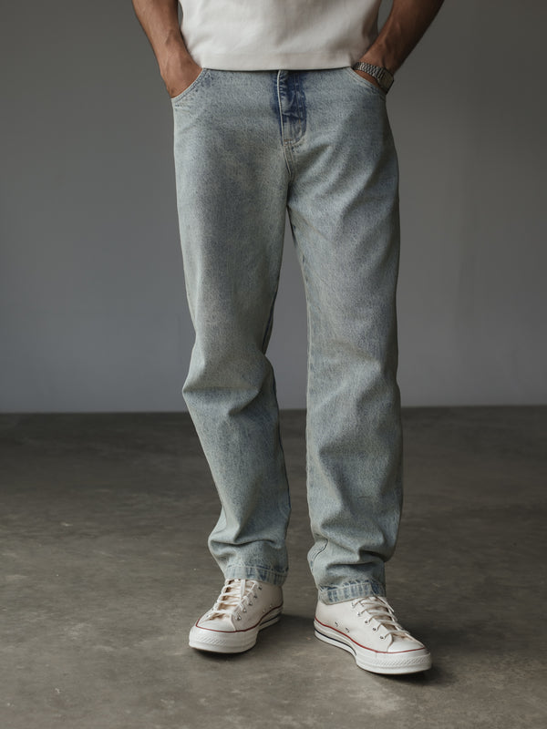 MEN DOUBLE SEAMS STRAIGHT JEAN - AGED INDIGO