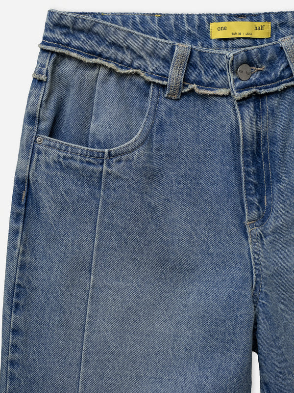 SPLIT LEG STRAIGHT JEAN - SOFT CLASSIC BLUE