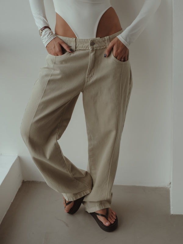 SPLIT LEG STRAIGHT JEAN - ASH - PRE ORDER