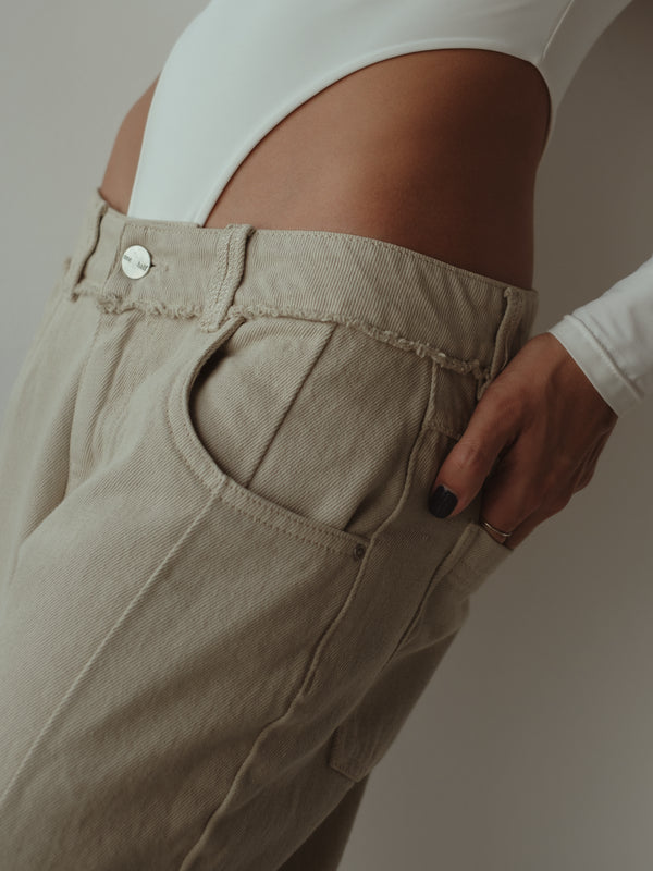 SPLIT LEG STRAIGHT JEAN - ASH - PRE ORDER