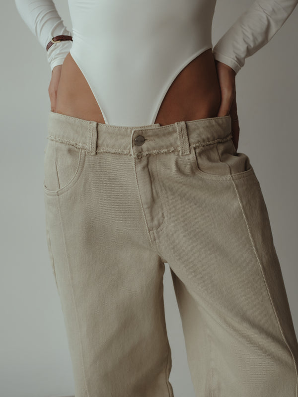 SPLIT LEG STRAIGHT JEAN - ASH - PRE ORDER