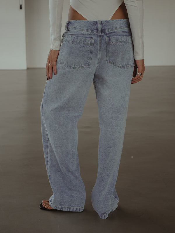 NO WAIST STRAIGHT JEAN  - OLD LIGHT BLUE - PRE ORDER
