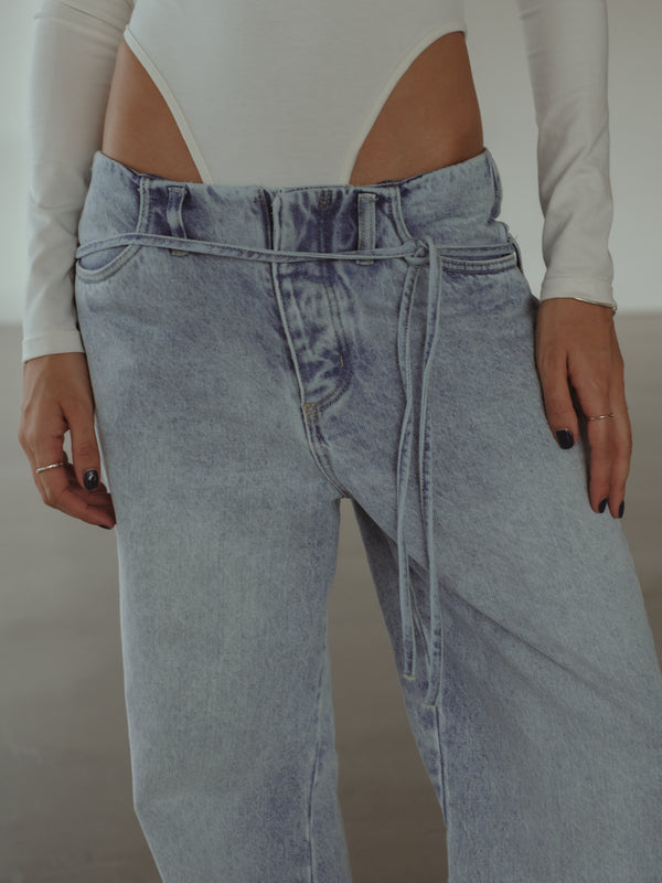 NO WAIST STRAIGHT JEAN  - OLD LIGHT BLUE - PRE ORDER