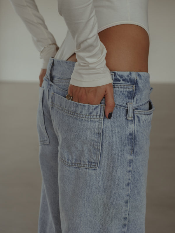 NO WAIST STRAIGHT JEAN  - OLD LIGHT BLUE - PRE ORDER