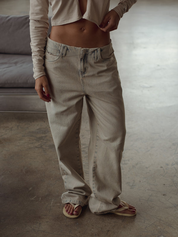 NEW WAISTLESS JEAN - DIRTY PINK