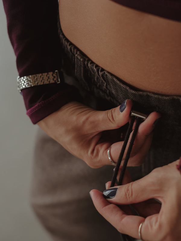 FLOWY WIDE LEG JEAN - BLACK DIRTY PINK