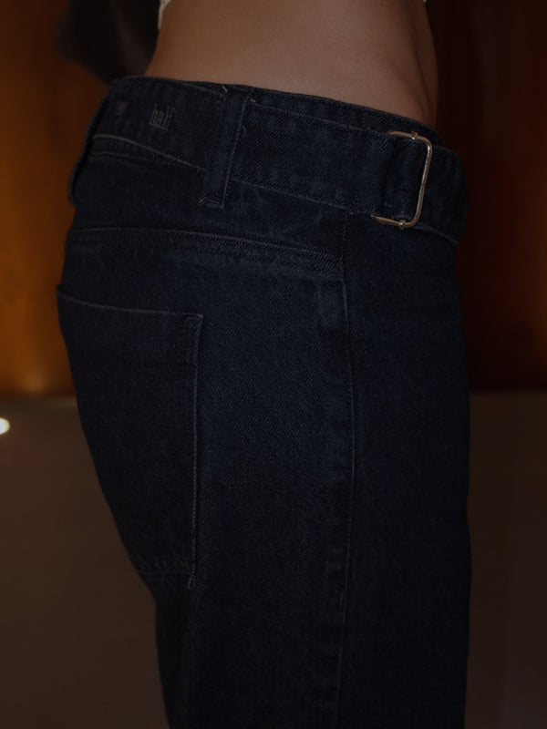 REMAKE WIDE LEG BELT JEAN - RAW DENIM