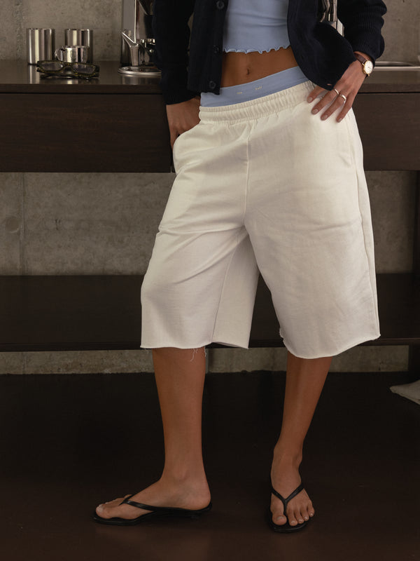 SWEAT JORT - SOFT WHITE