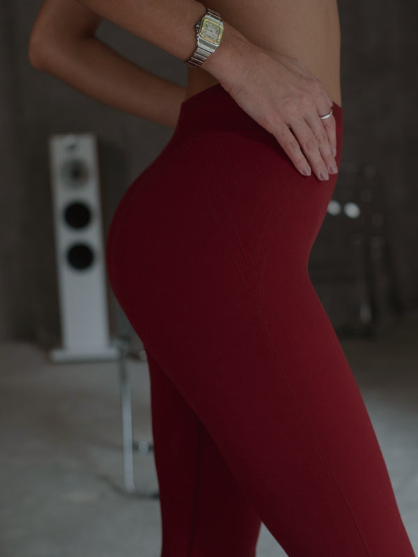 WIRED LINES SEAMLESS LEGGINGS - RED UNDERTONE