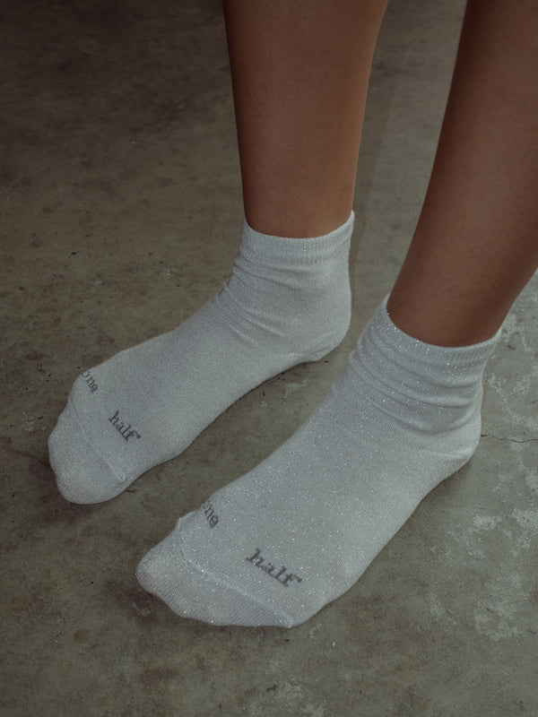 GIRLY SOCKS - SHINY WHITE