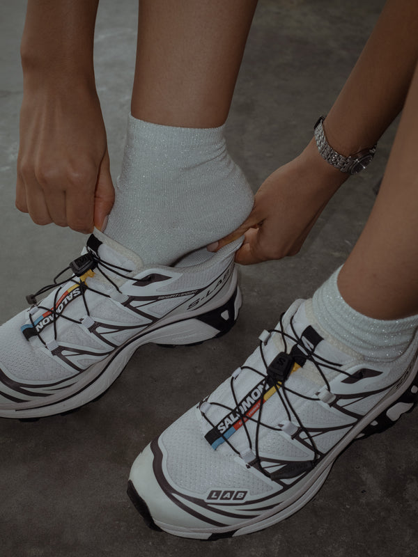 GIRLY SOCKS - SHINY WHITE