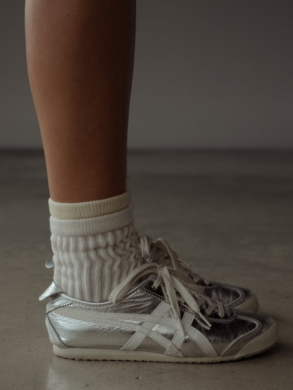 MIDI LAYERING SOCKS - SOFT WHITE & BUTTER YELLOW