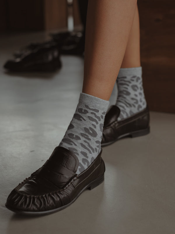 PRINT MIDI SOCKS - GRAY ON GRAY