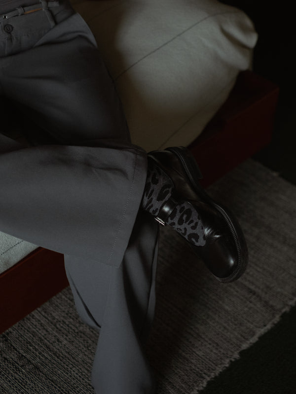 PRINT MIDI SOCKS - BLACK ON GRAY