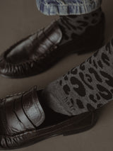 PRINT MIDI SOCKS - BLACK ON GRAY