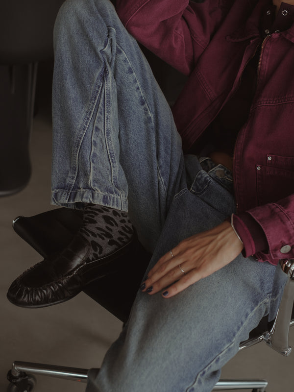 PRINT MIDI SOCKS - BLACK ON GRAY