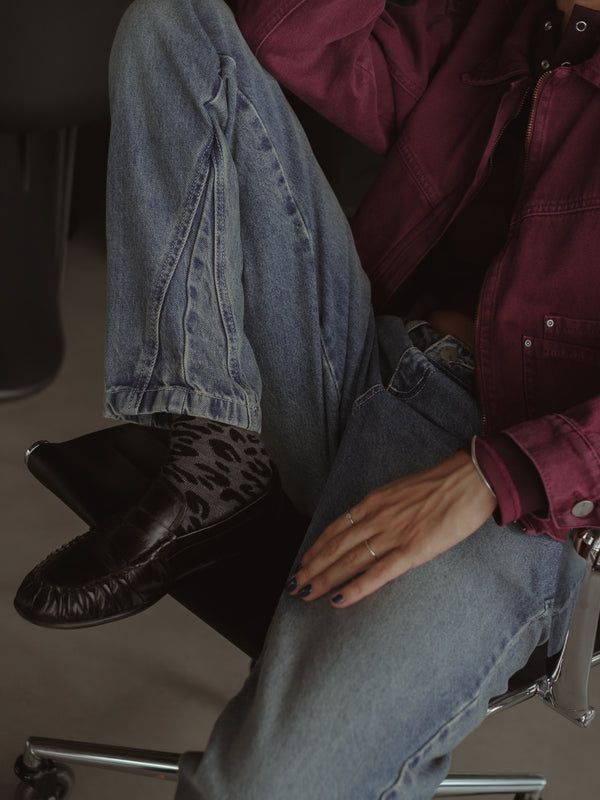 PRINT MIDI SOCKS - BLACK ON GRAY