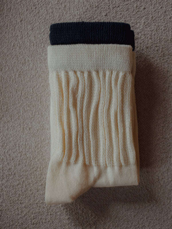 MIDI LAYERING SOCKS - CREAMY & MIDNIGHT