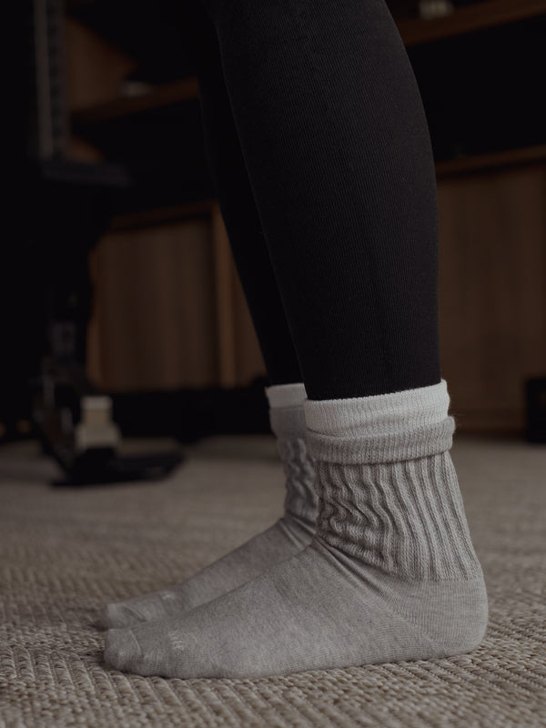 MIDI LAYERING SOCKS - GRAY JASPE