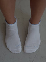 WAVE ANKLE SOCKS - SOFT WHITE & BABY BLUE