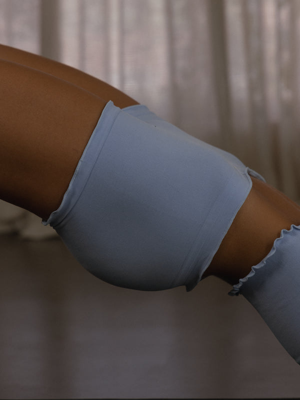 RUCHED SEAMLESS MINI BOXER - BABY BLUE