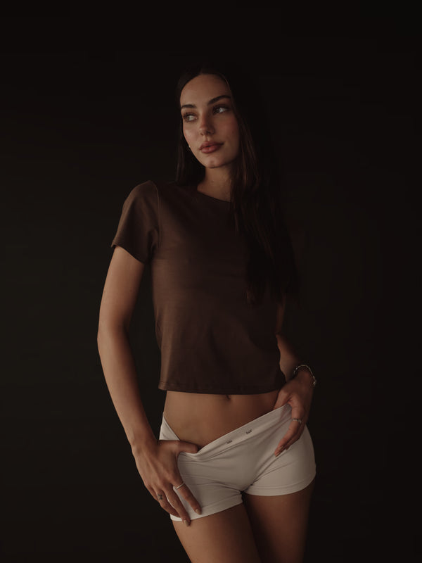 SEAMLESS MINI BOXER - NATURAL