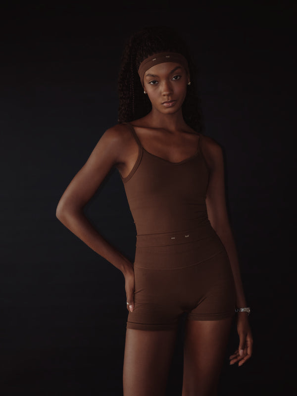 SHAPER SEAMLESS MINI SHORT - SEPIA