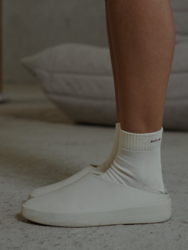 RIB AND ROUND SOCKS PACK X2 - CREAMY & RED