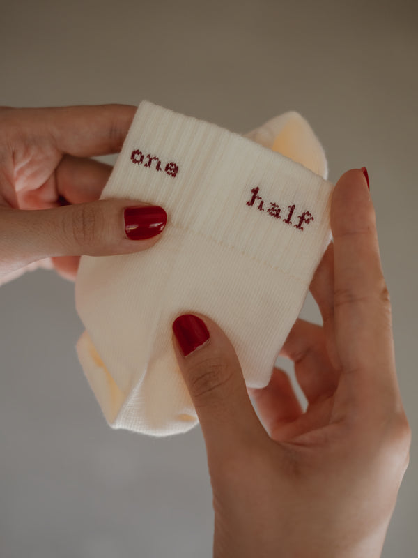 RIB AND ROUND SOCKS PACK X2 - CREAMY & RED