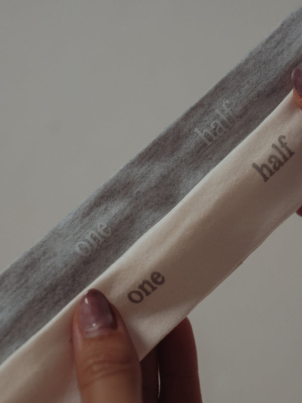SLIM HEADBAND PACK X2 - SOFT WHITE & CREAMY GRAY