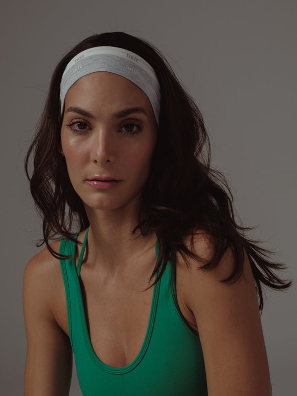 SLIM HEADBAND PACK X2 - SOFT WHITE & CREAMY GRAY