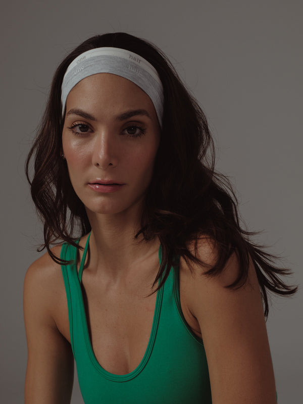 SLIM HEADBAND PACK X2 - SOFT WHITE & CREAMY GRAY