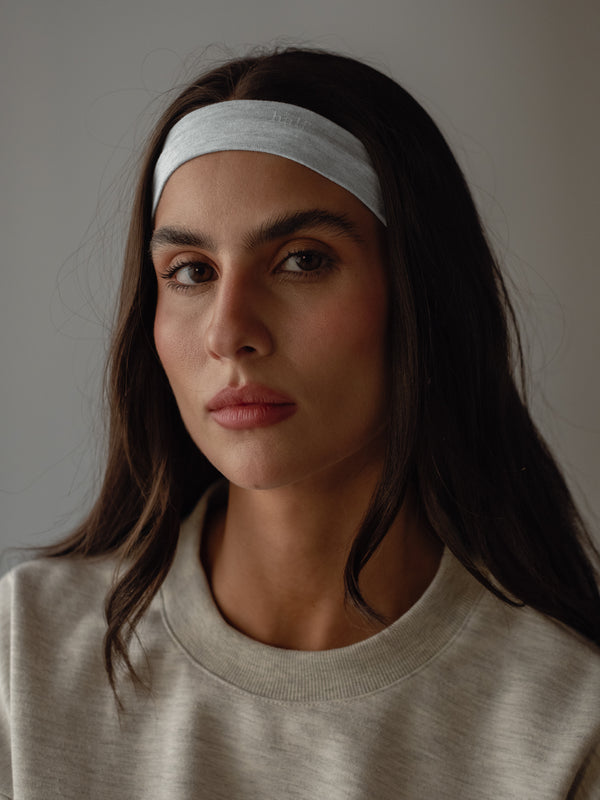 SLIM HEADBAND PACK X2 - SOFT WHITE & CREAMY GRAY