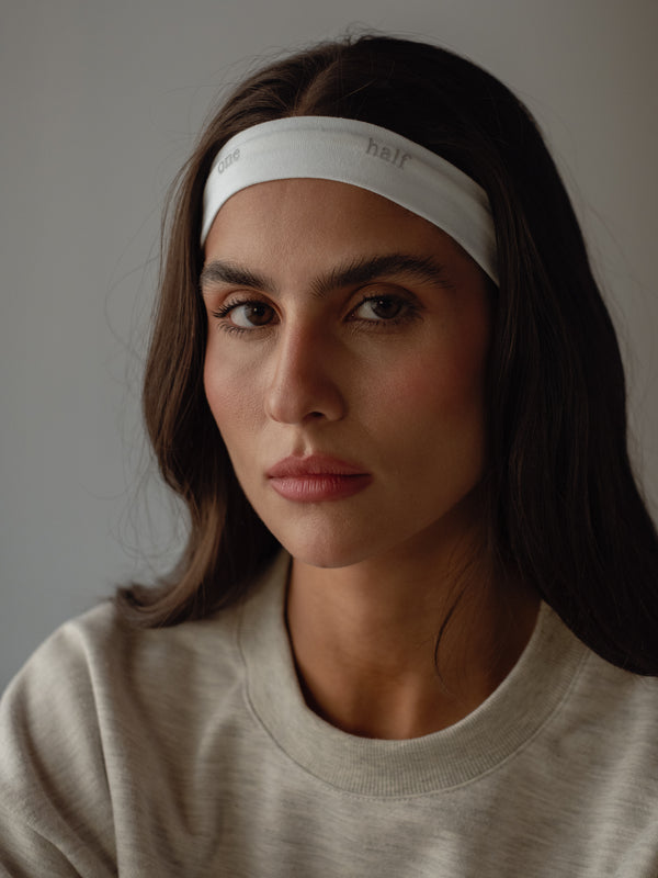 SLIM HEADBAND PACK X2 - SOFT WHITE & CREAMY GRAY