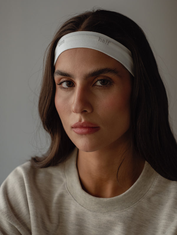 SLIM HEADBAND PACK X2 - SOFT WHITE & CREAMY GRAY