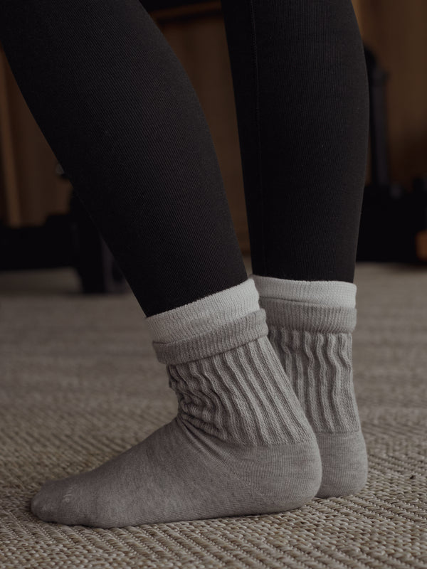 MIDI LAYERING SOCKS PACK X2 - MIDNIGHT & GRAY JASPE
