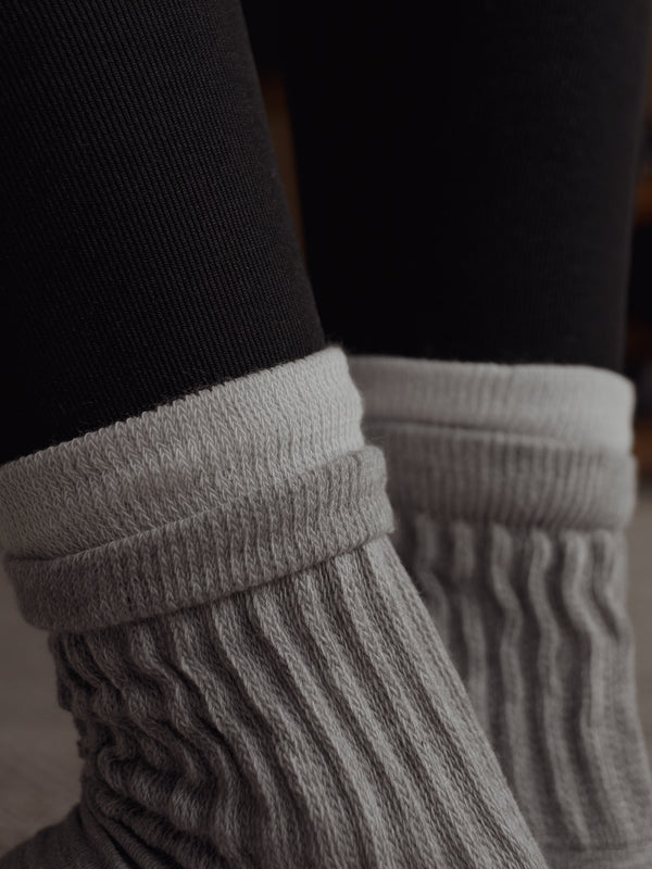 MIDI LAYERING SOCKS PACK X2 - MIDNIGHT & GRAY JASPE
