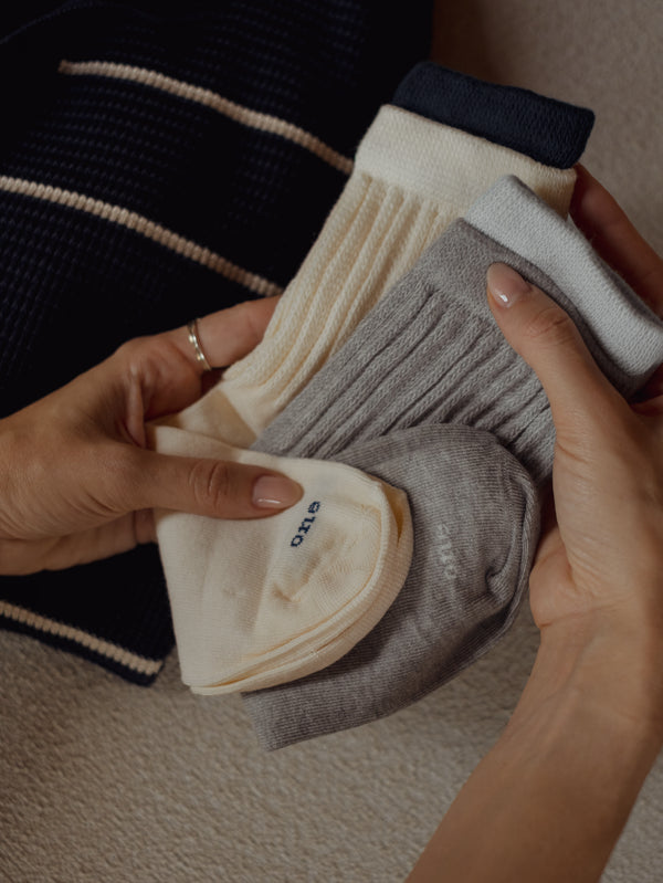 MIDI LAYERING SOCKS - GRAY JASPE