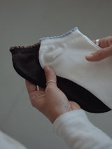 WAVE ANKLE SOCKS PACK X2 - SOFT WHITE & BROWN