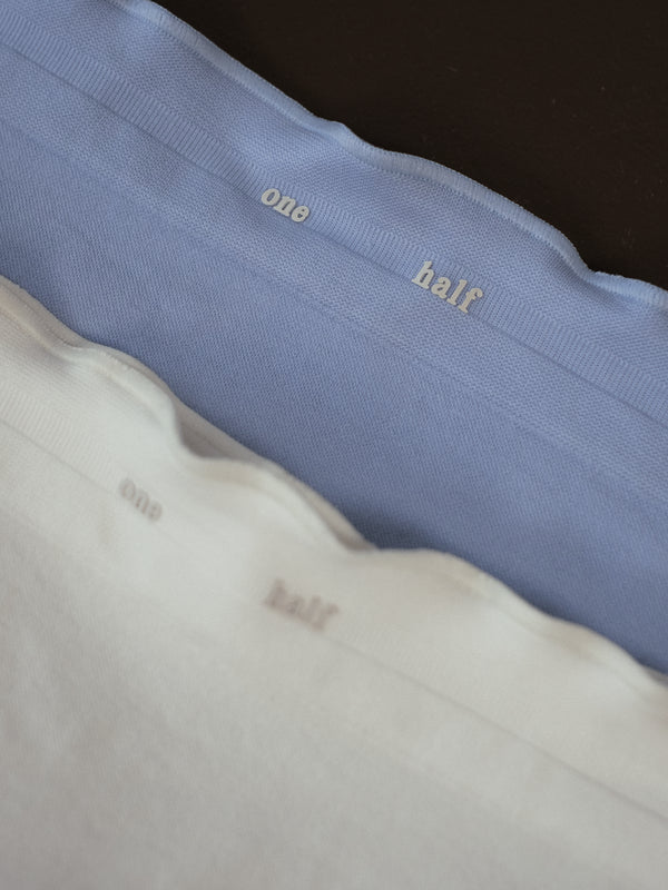 RUCHED SEAMLESS MINI BOXER PACK X2 - SOFT WHITE & BABY BLUE