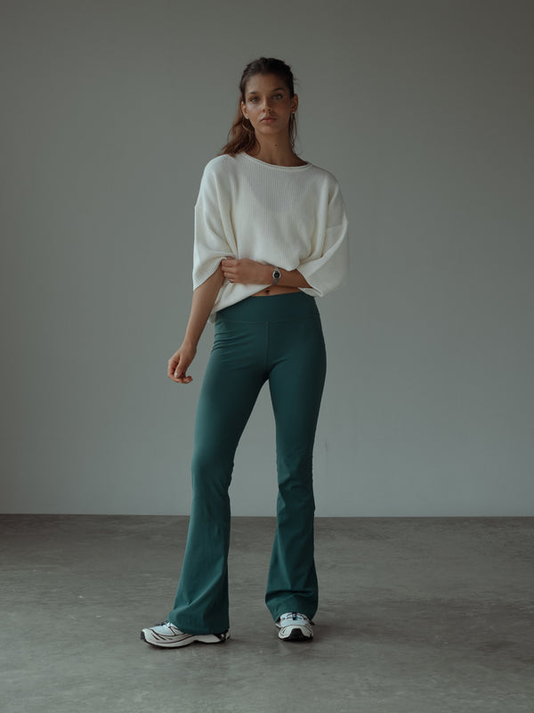 SOFT FLARE PANT - PINE GREEN
