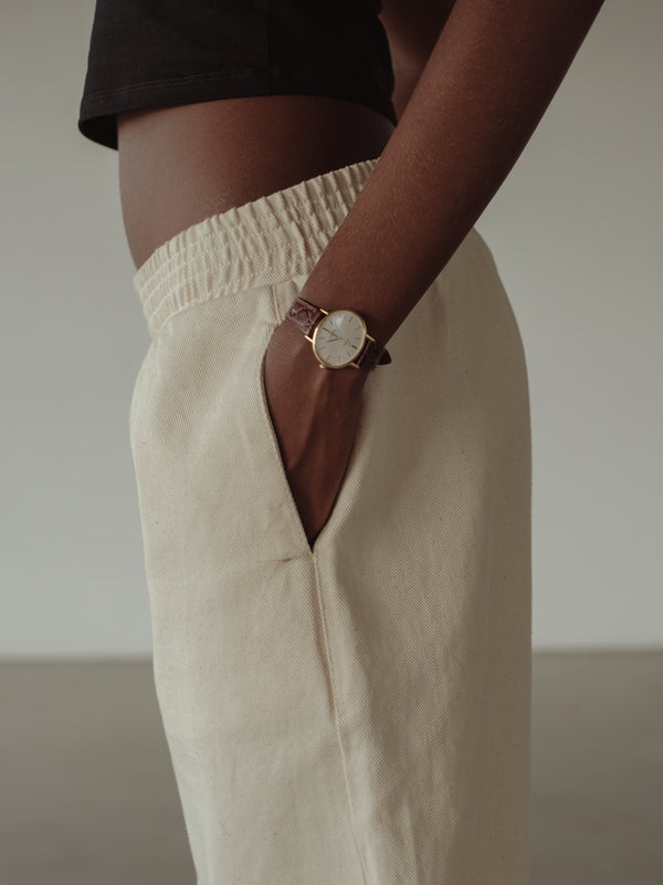 BALLOON FLOWY PANTS - NATURAL