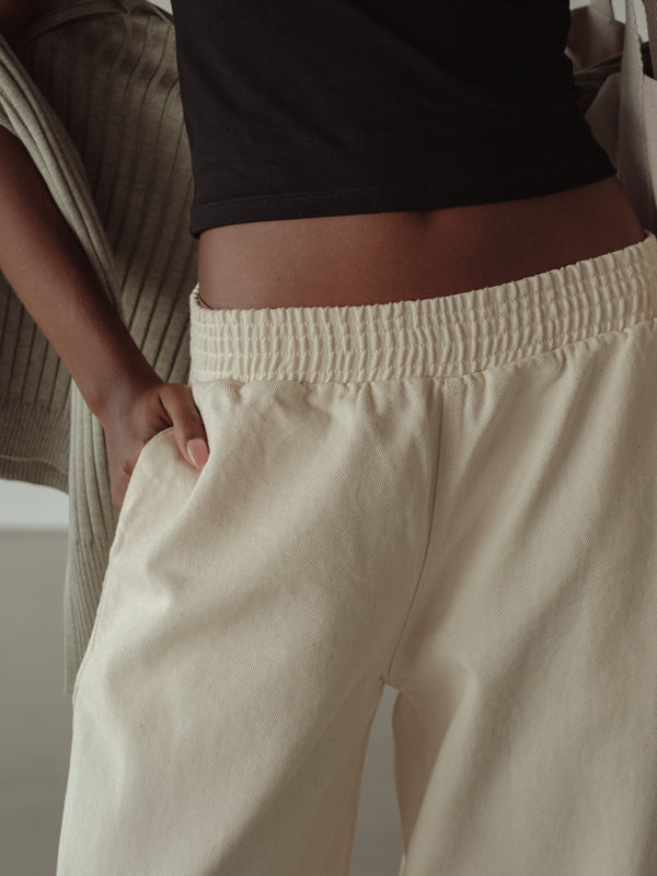 BALLOON FLOWY PANTS - NATURAL
