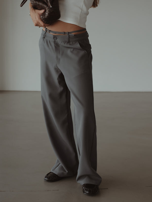 CROSS BELT TROUSER - DARK GRAY