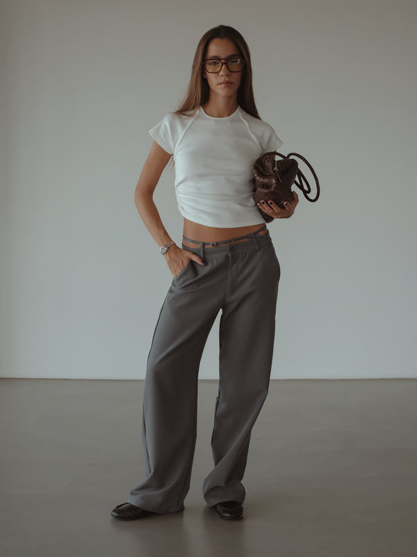 CROSS BELT TROUSER - DARK GRAY