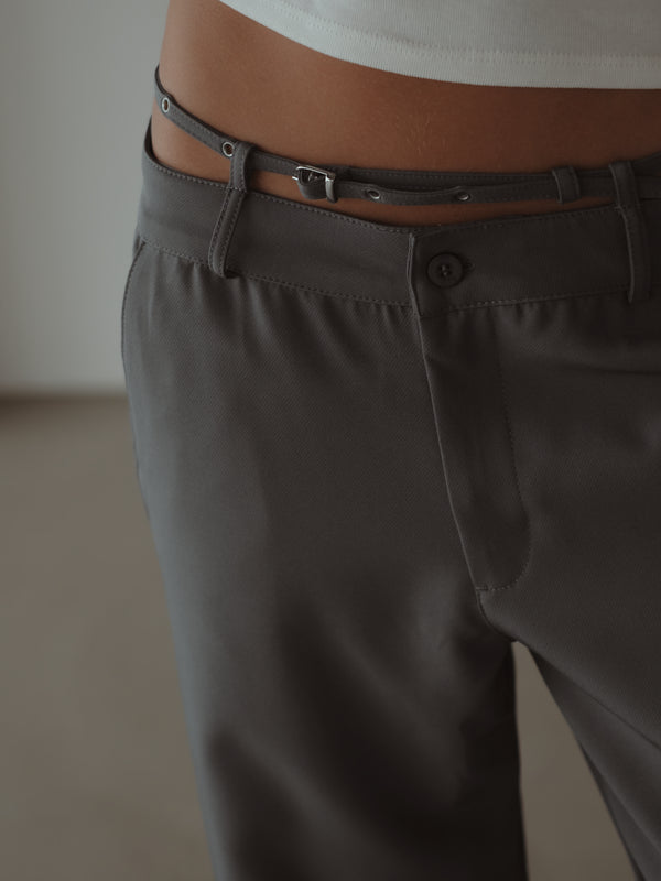 CROSS BELT TROUSER - DARK GRAY