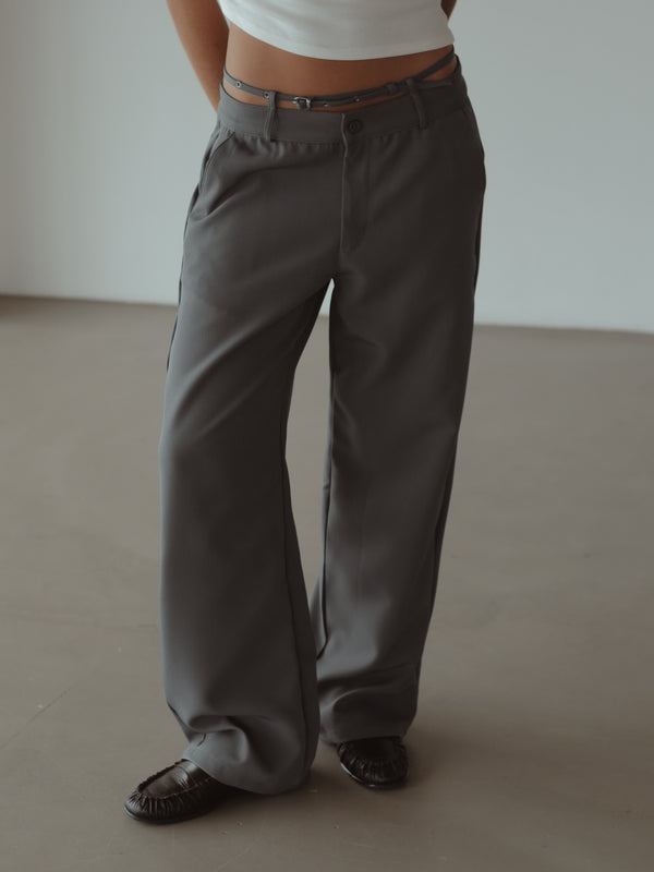 CROSS BELT TROUSER - DARK GRAY