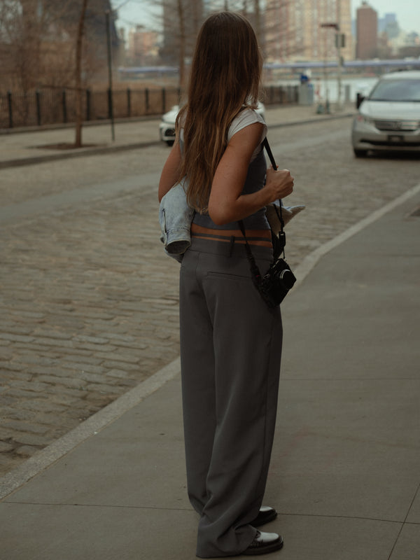 CROSS BELT TROUSER - DARK GRAY